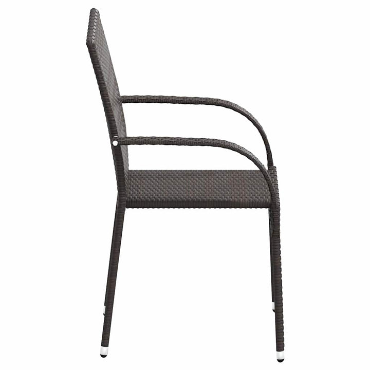stabelbare havestole 6 stk. polyrattan brun