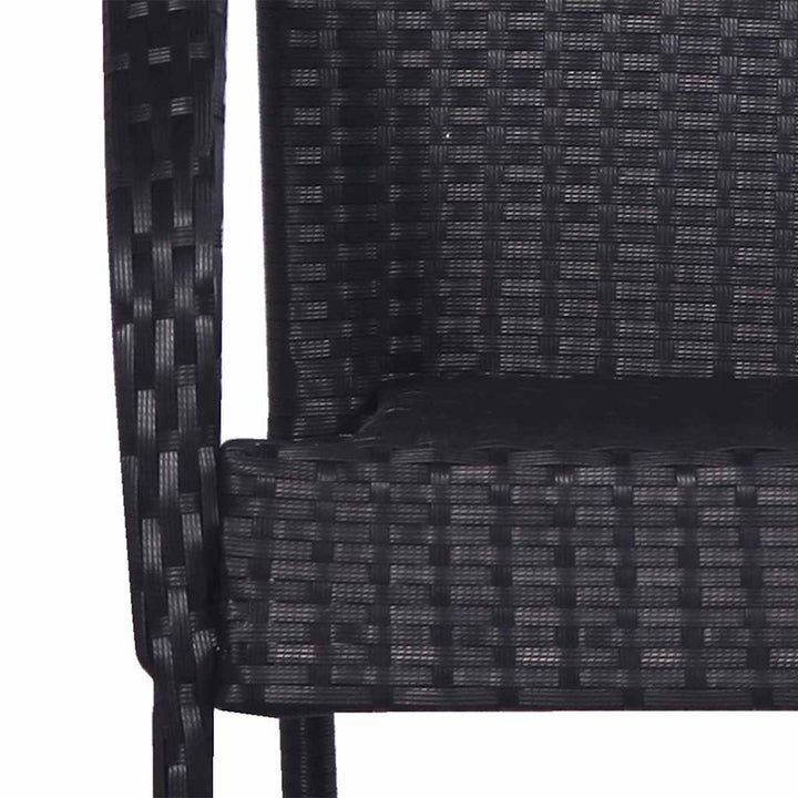 havestole 6 stk. stabelbare polyrattan sort