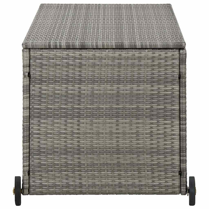 opbevaringskasse til haven 120x65x61 cm polyrattan lysegrå