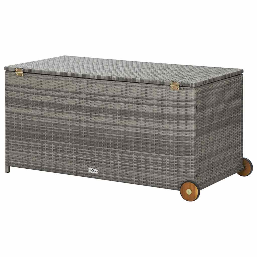 opbevaringskasse til haven 120x65x61 cm polyrattan lysegrå