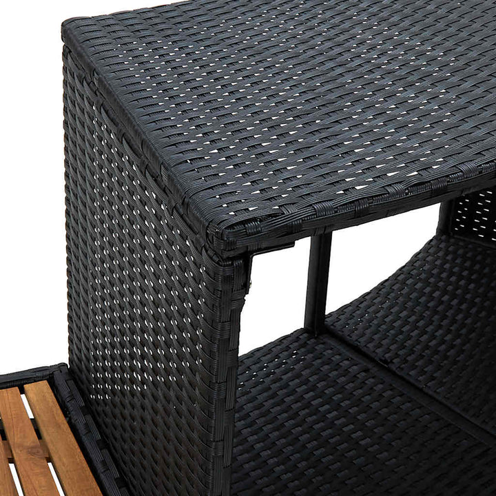 omkrans til spa polyrattan og akacietræ sort