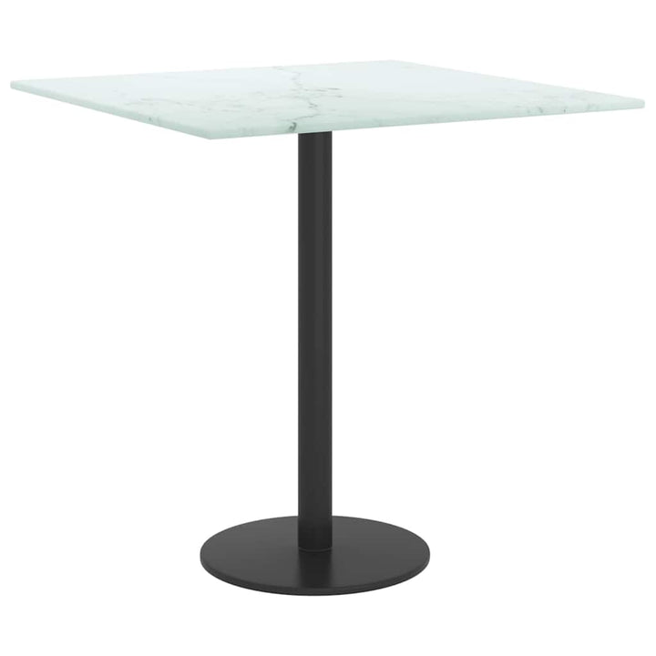 bordplade 40x40 cm 6 mm hærdet glas med marmordesign hvid