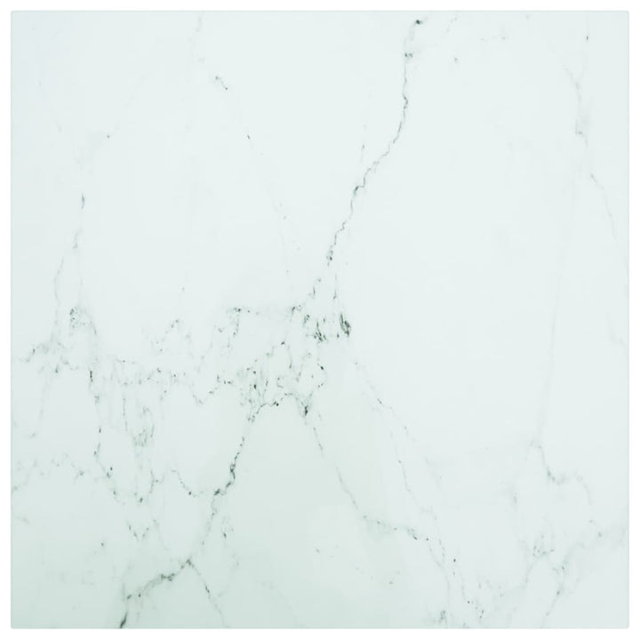 bordplade 60x60 cm 6 mm hærdet glas med marmordesign hvid