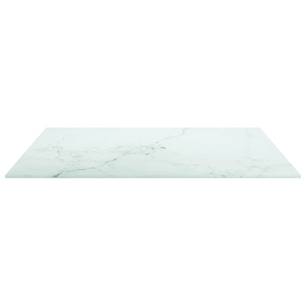 bordplade 60x60 cm 6 mm hærdet glas med marmordesign hvid