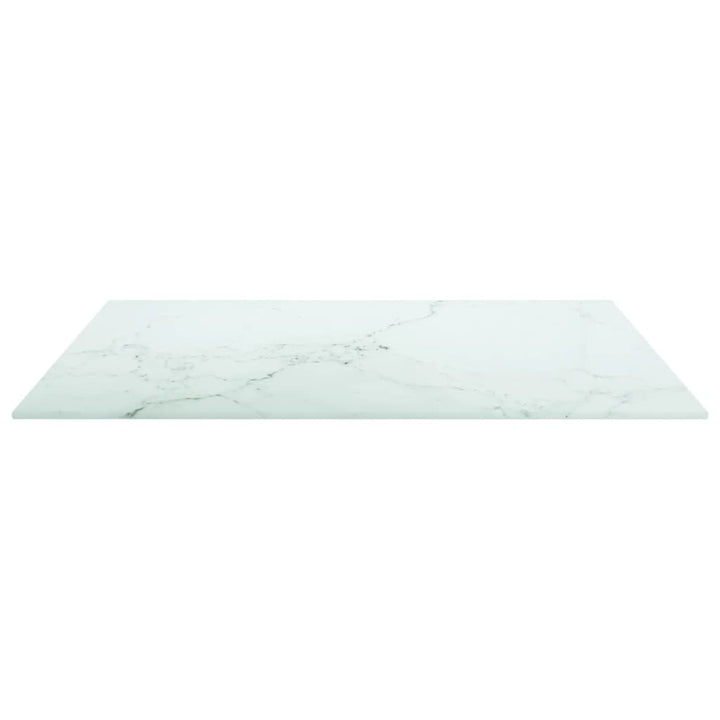 bordplade 60x60 cm 6 mm hærdet glas med marmordesign hvid