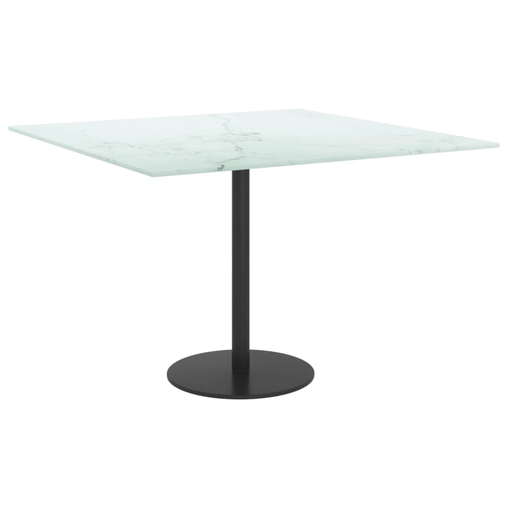bordplade 60x60 cm 6 mm hærdet glas med marmordesign hvid