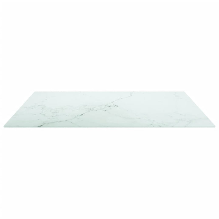 bordplade 80x80 cm 6 mm hærdet glas med marmordesign hvid