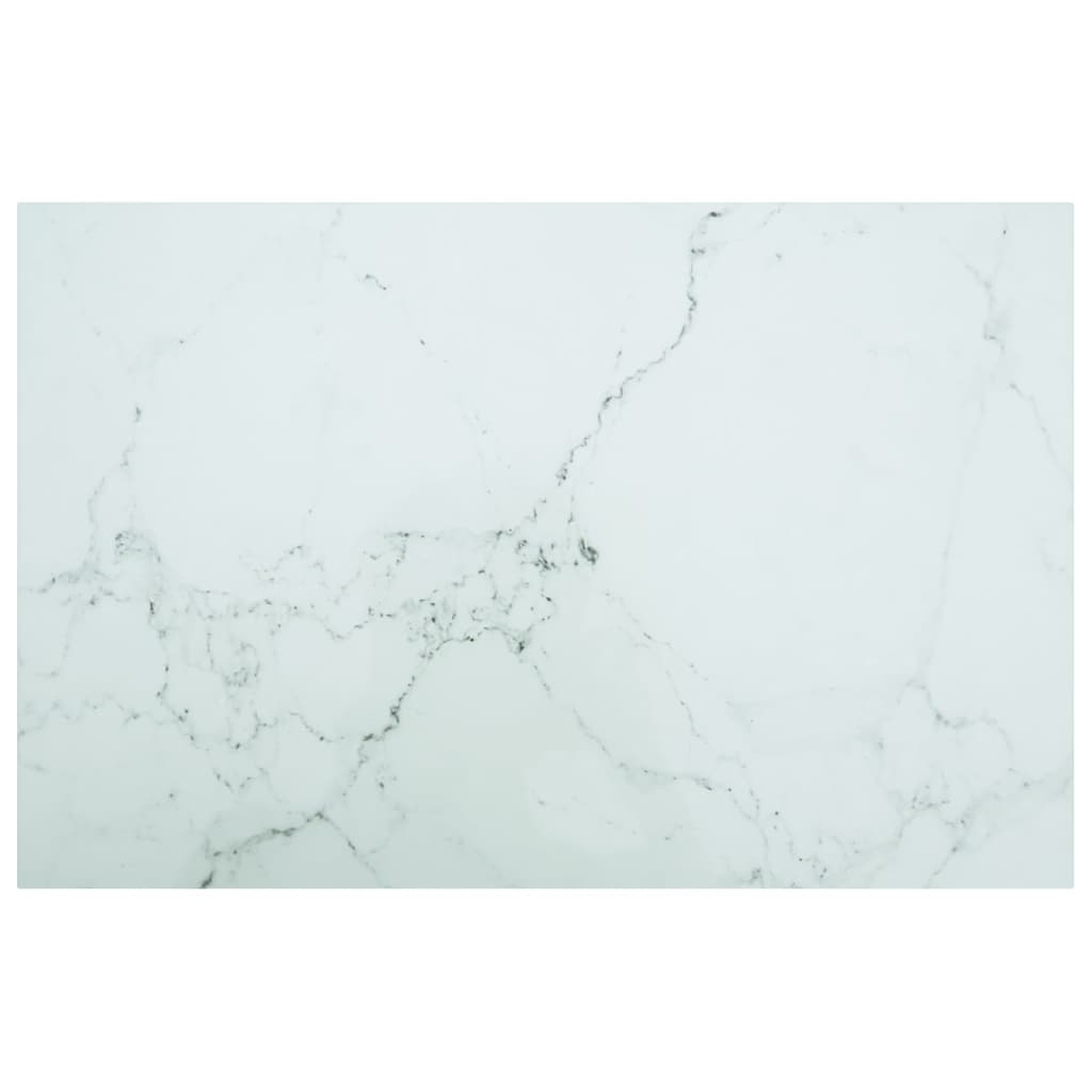 bordplade 100x62 cm 8 mm hærdet glas med marmordesign hvid