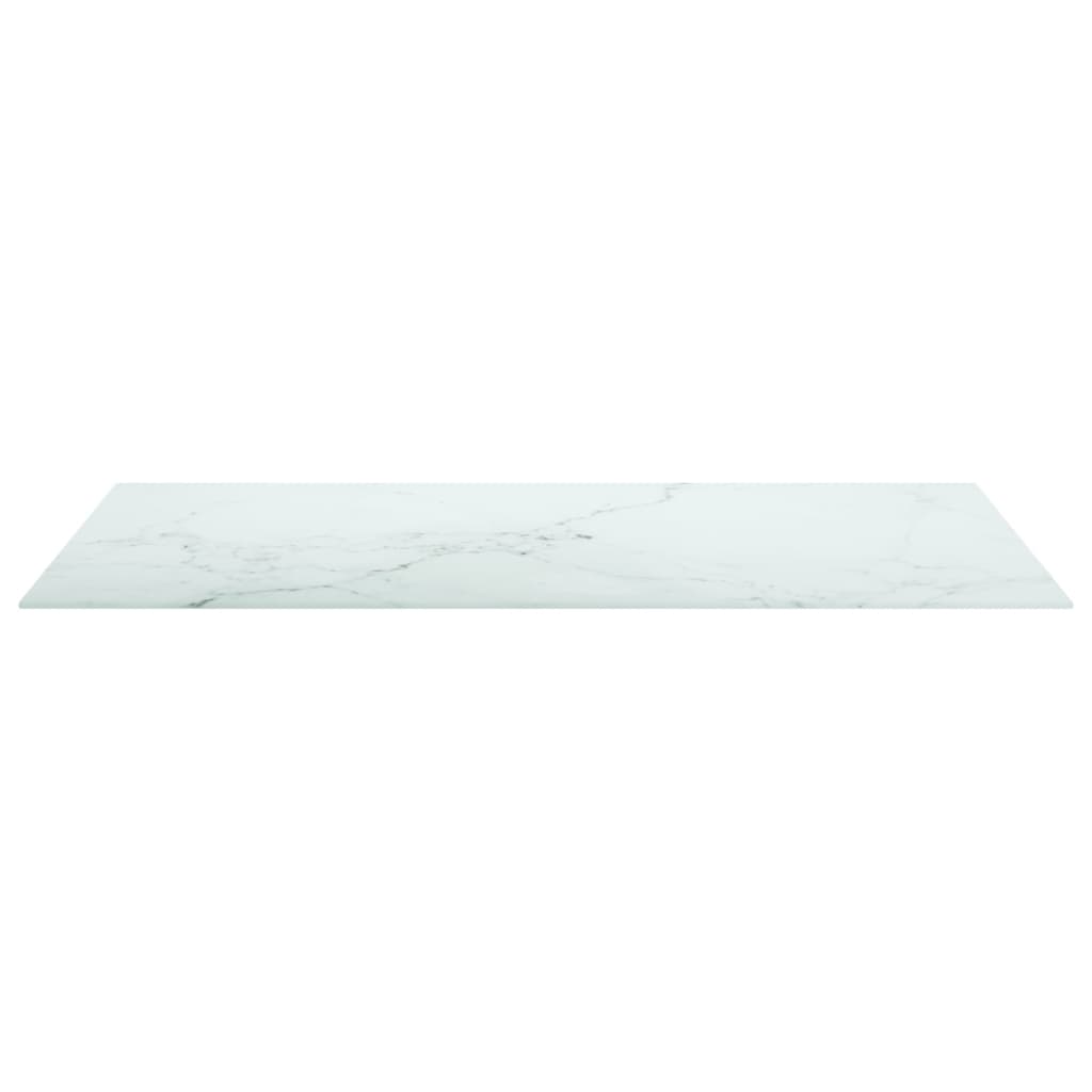 bordplade 100x62 cm 8 mm hærdet glas med marmordesign hvid