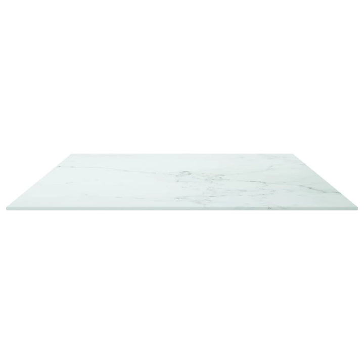 bordplade 100x62 cm 8 mm hærdet glas med marmordesign hvid
