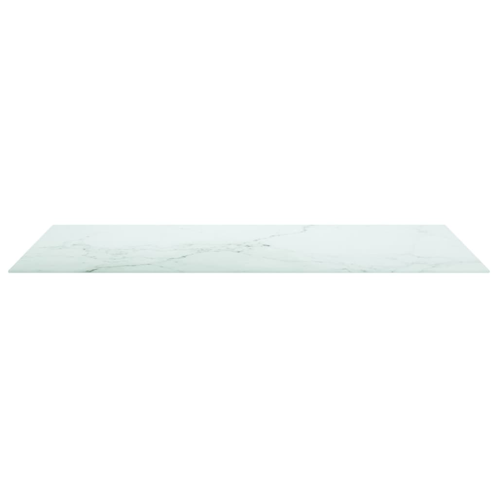 bordplade 120x65 cm 8 mm hærdet glas med marmordesign hvid