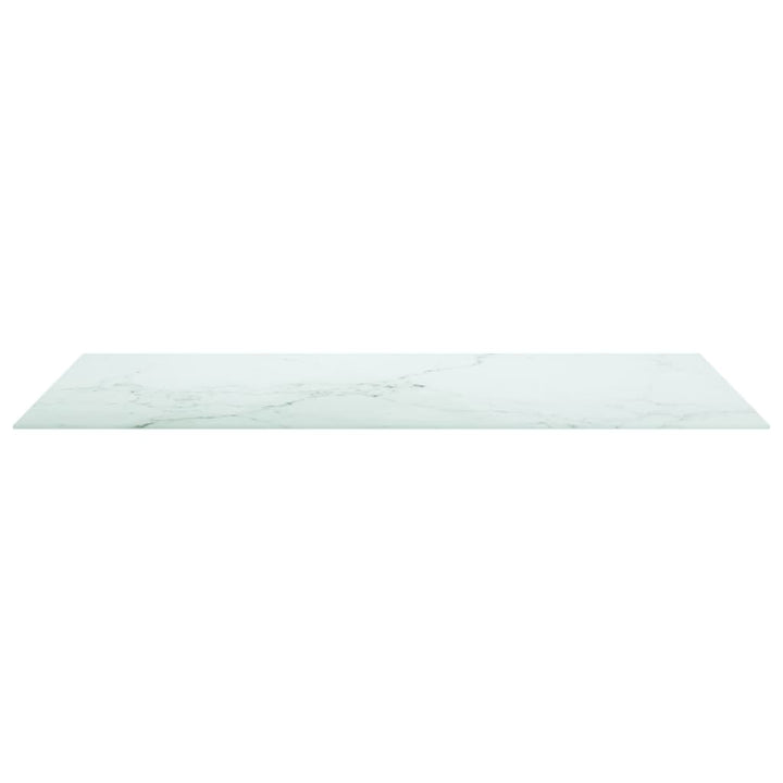 bordplade 120x65 cm 8 mm hærdet glas med marmordesign hvid