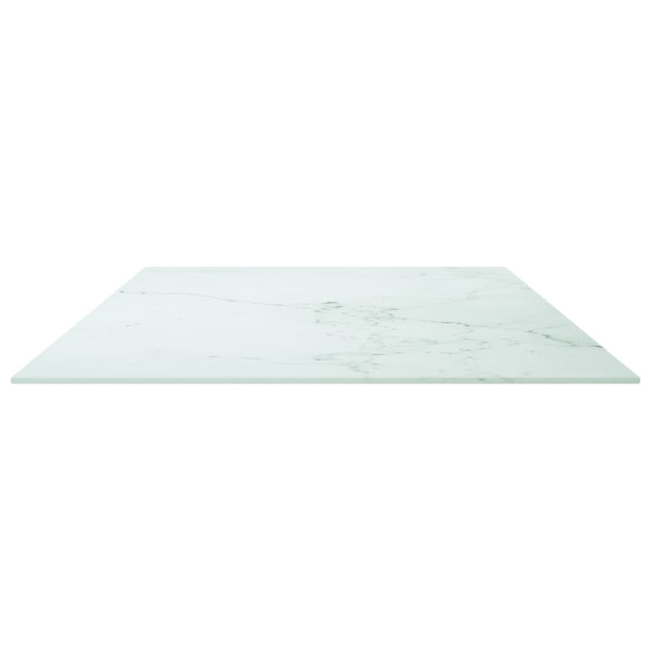 bordplade 120x65 cm 8 mm hærdet glas med marmordesign hvid