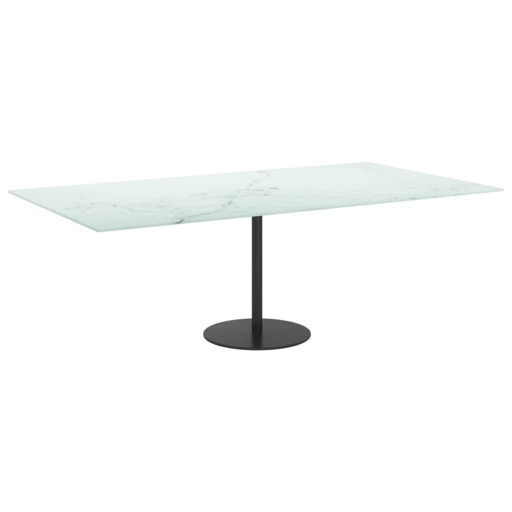 bordplade 120x65 cm 8 mm hærdet glas med marmordesign hvid
