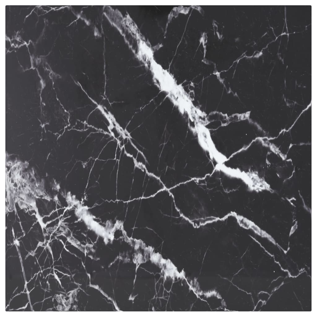 bordplade 60x60 cm 6 mm hærdet glas med marmordesign sort