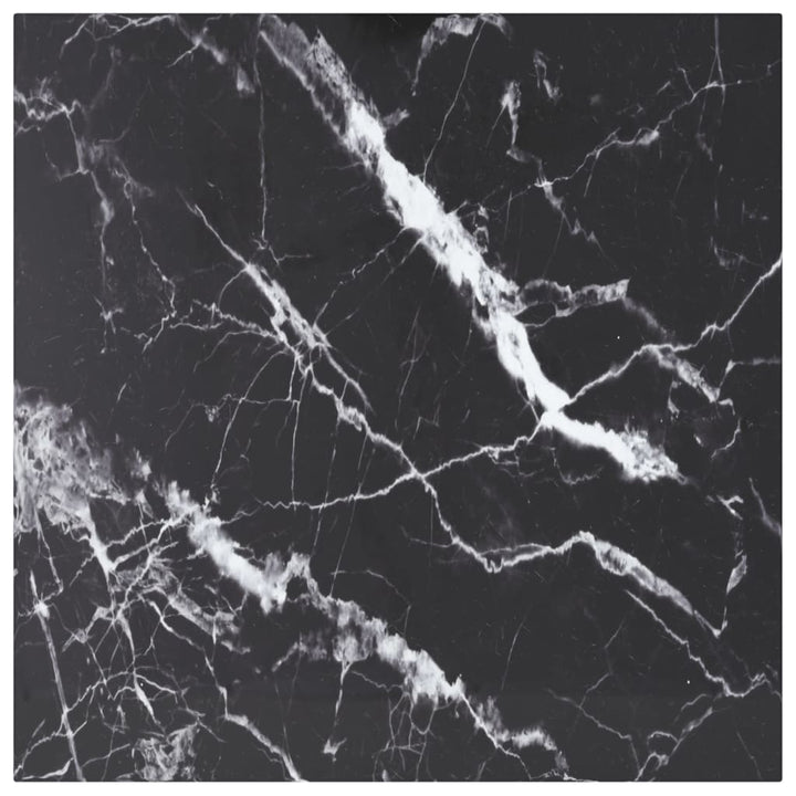 bordplade 60x60 cm 6 mm hærdet glas med marmordesign sort