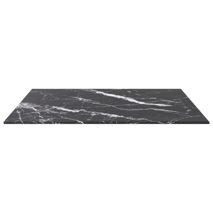 bordplade 60x60 cm 6 mm hærdet glas med marmordesign sort