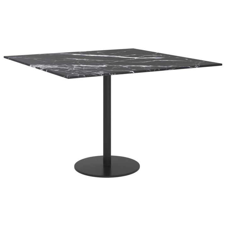 bordplade 60x60 cm 6 mm hærdet glas med marmordesign sort