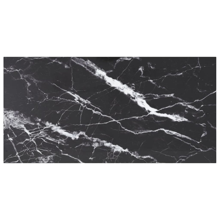 bordplade 100x50 cm 6 mm hærdet glas med marmordesign sort
