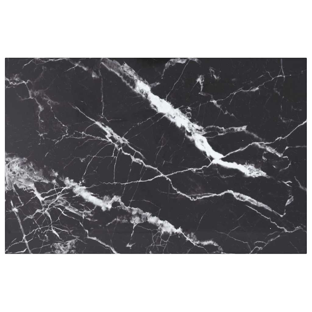 bordplade 100x62 cm 8 mm hærdet glas med marmordesign sort