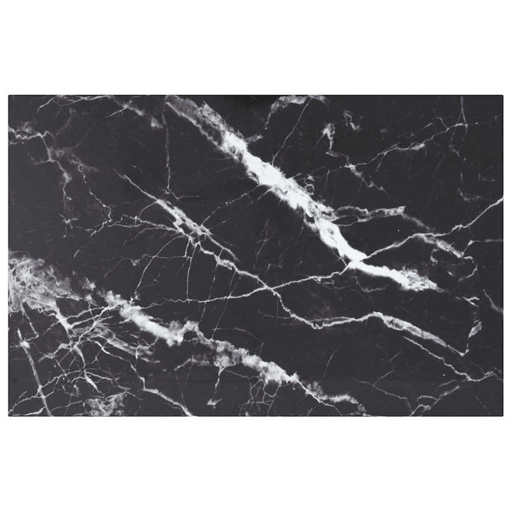 bordplade 100x62 cm 8 mm hærdet glas med marmordesign sort