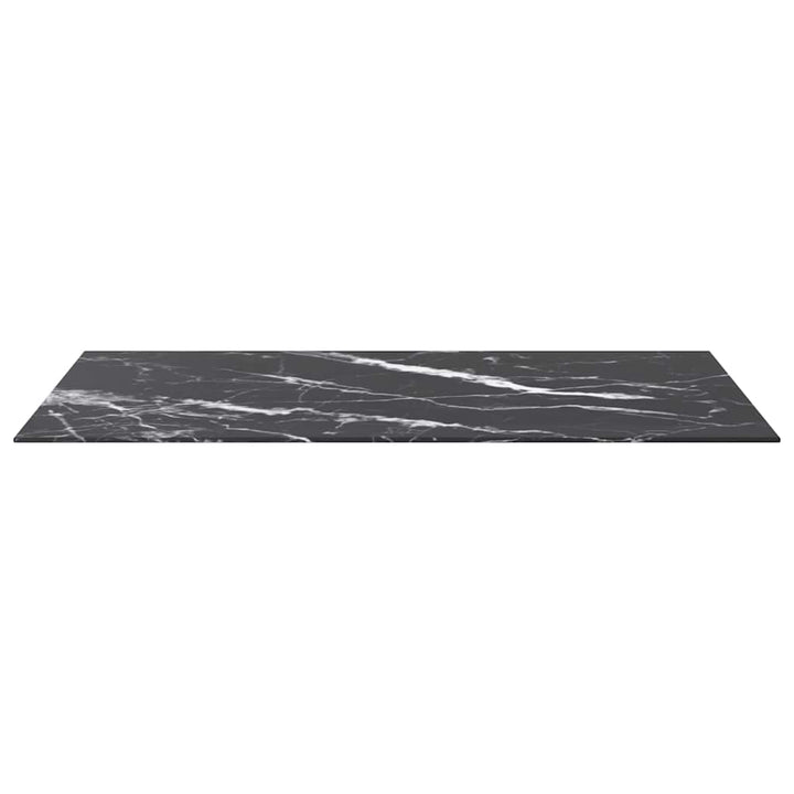 bordplade 100x62 cm 8 mm hærdet glas med marmordesign sort