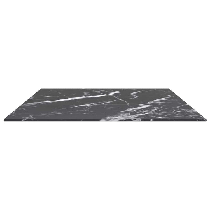bordplade 100x62 cm 8 mm hærdet glas med marmordesign sort