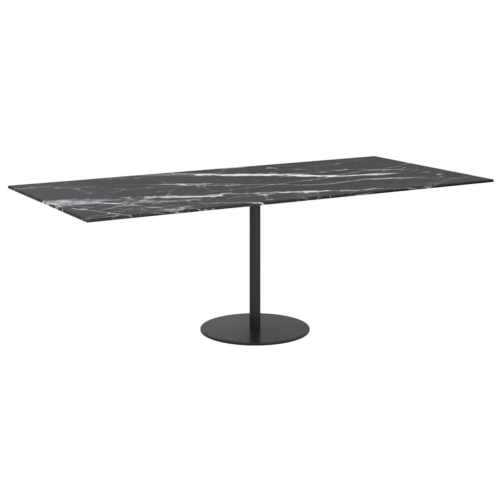 bordplade 100x62 cm 8 mm hærdet glas med marmordesign sort