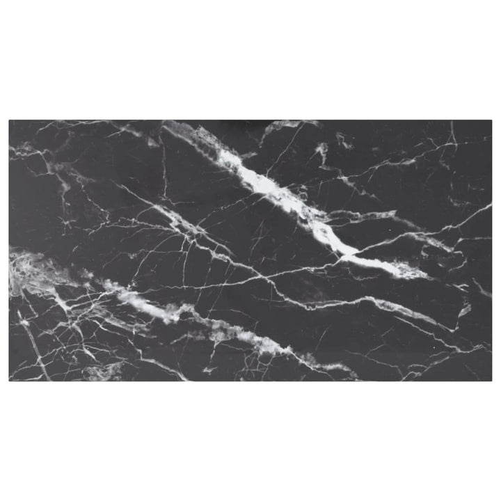 bordplade 120x65 cm 8 mm hærdet glas med marmordesign sort