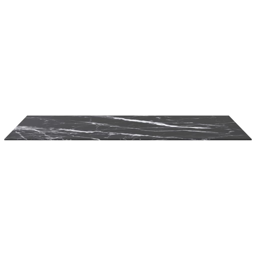 bordplade 120x65 cm 8 mm hærdet glas med marmordesign sort