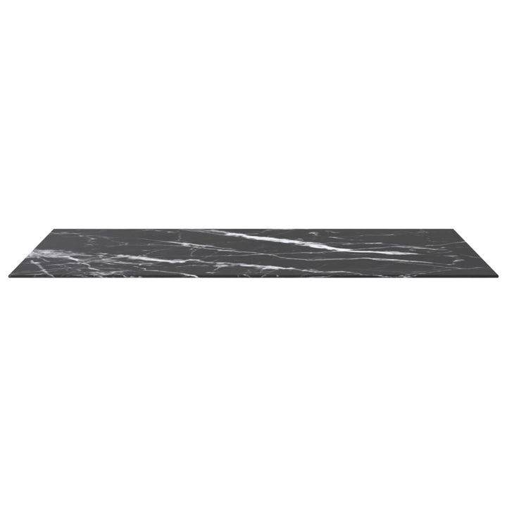 bordplade 120x65 cm 8 mm hærdet glas med marmordesign sort