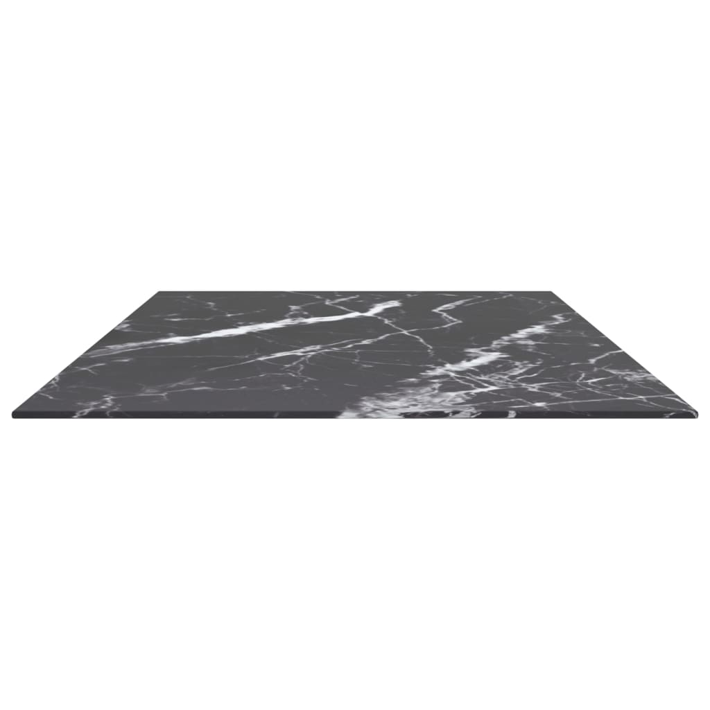 bordplade 120x65 cm 8 mm hærdet glas med marmordesign sort