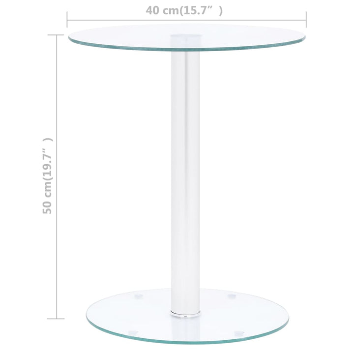 sofabord 40 cm hærdet glas transparent