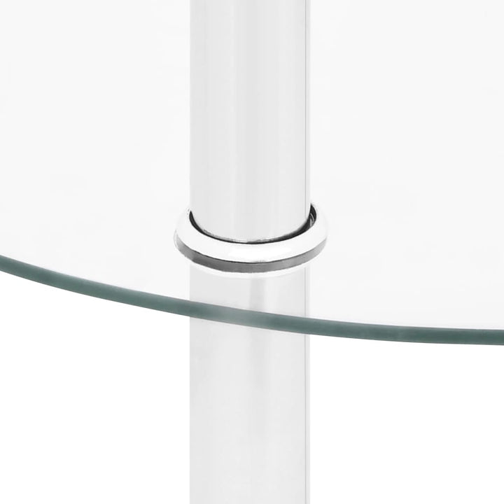 sidebord med hylde 38 cm hærdet glas transparent