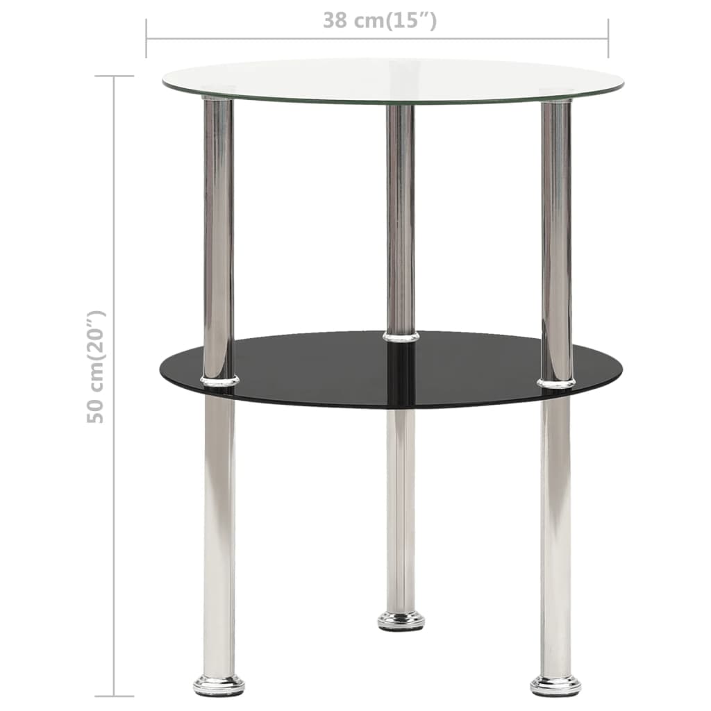 sidebord 50x35x65 cm hærdet glas transparent