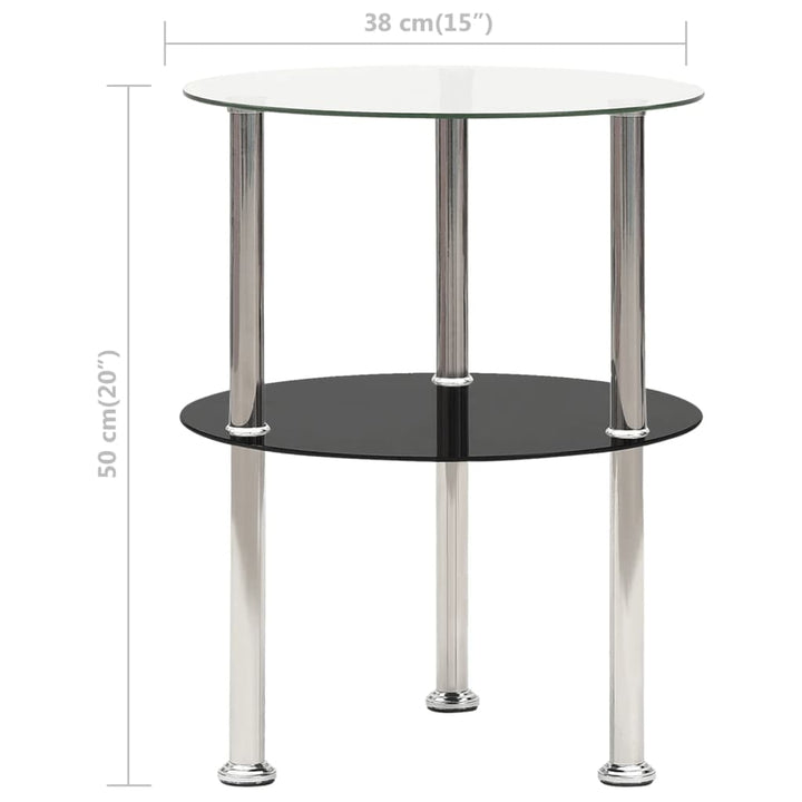 sidebord 50x35x65 cm hærdet glas transparent