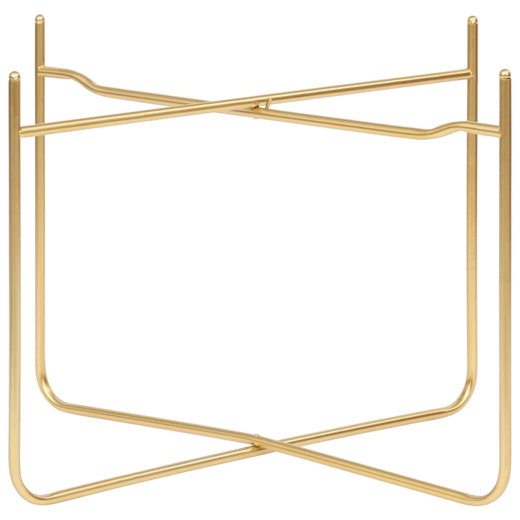 sidebord 38x38x38,5 cm MDF sort og guldfarvet