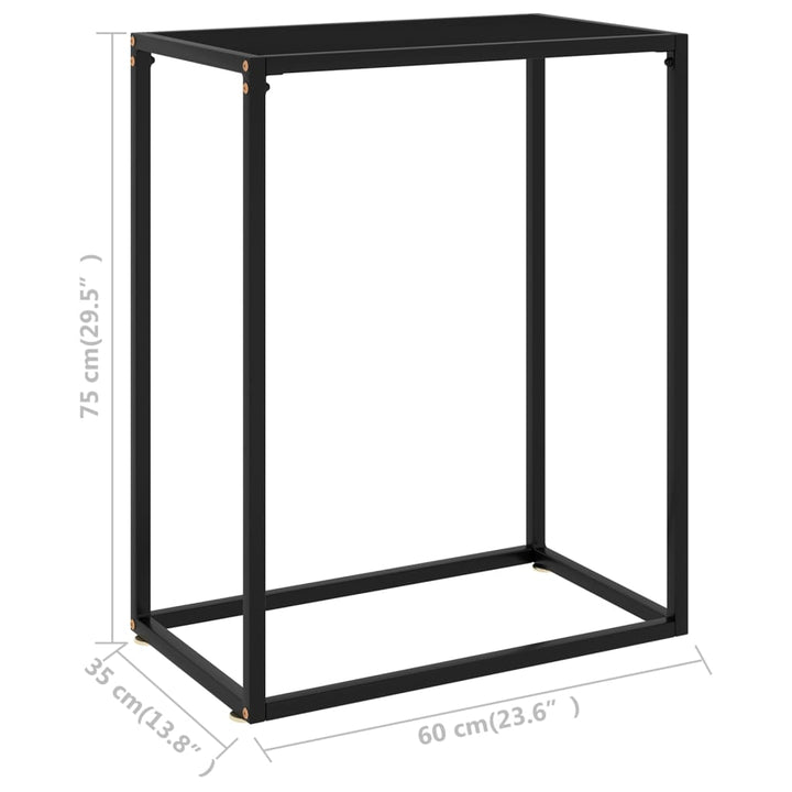 konsolbord 60x35x75 cm hærdet glas sort