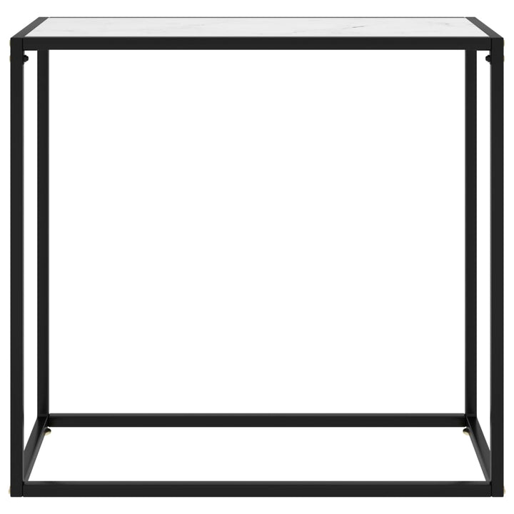 konsolbord 80x35x75 cm hærdet glas hvid