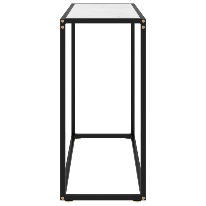 konsolbord 80x35x75 cm hærdet glas hvid