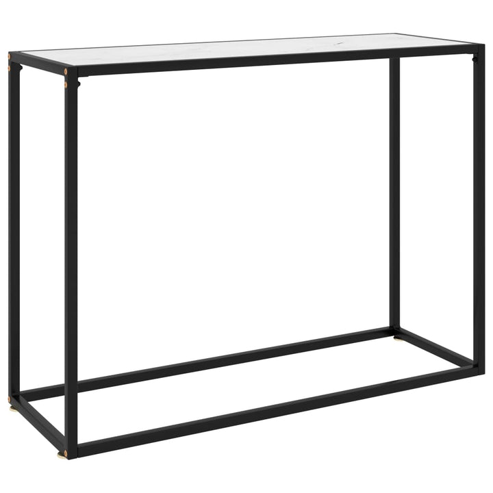 konsolbord 100x35x75 cm hærdet glas hvid
