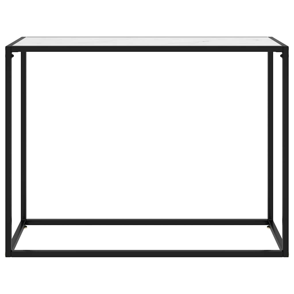 konsolbord 100x35x75 cm hærdet glas hvid