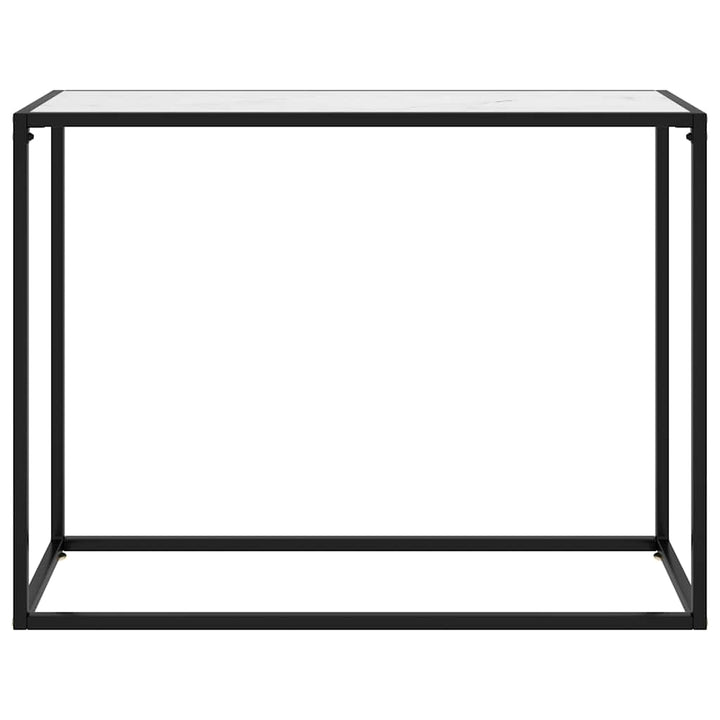 konsolbord 100x35x75 cm hærdet glas hvid