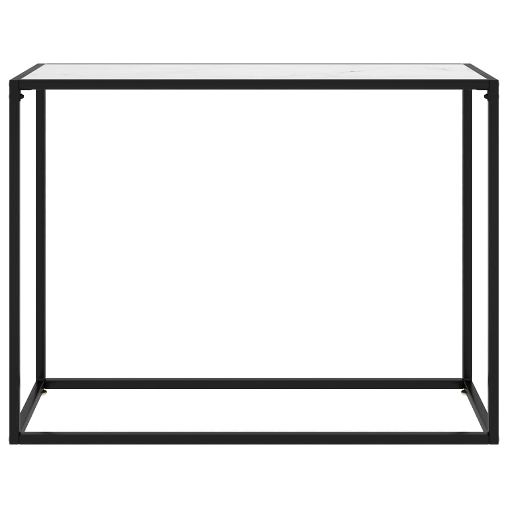 konsolbord 100x35x75 cm hærdet glas hvid
