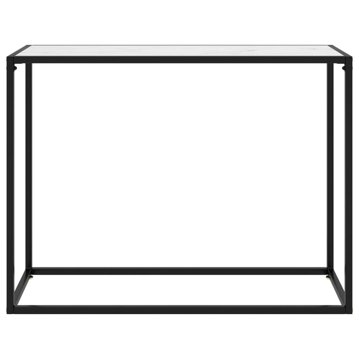 konsolbord 100x35x75 cm hærdet glas hvid