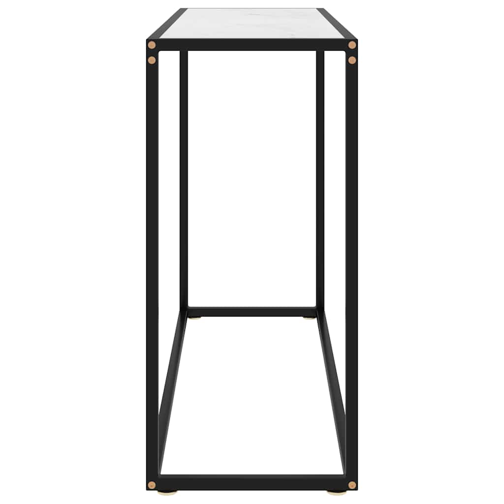 konsolbord 100x35x75 cm hærdet glas hvid