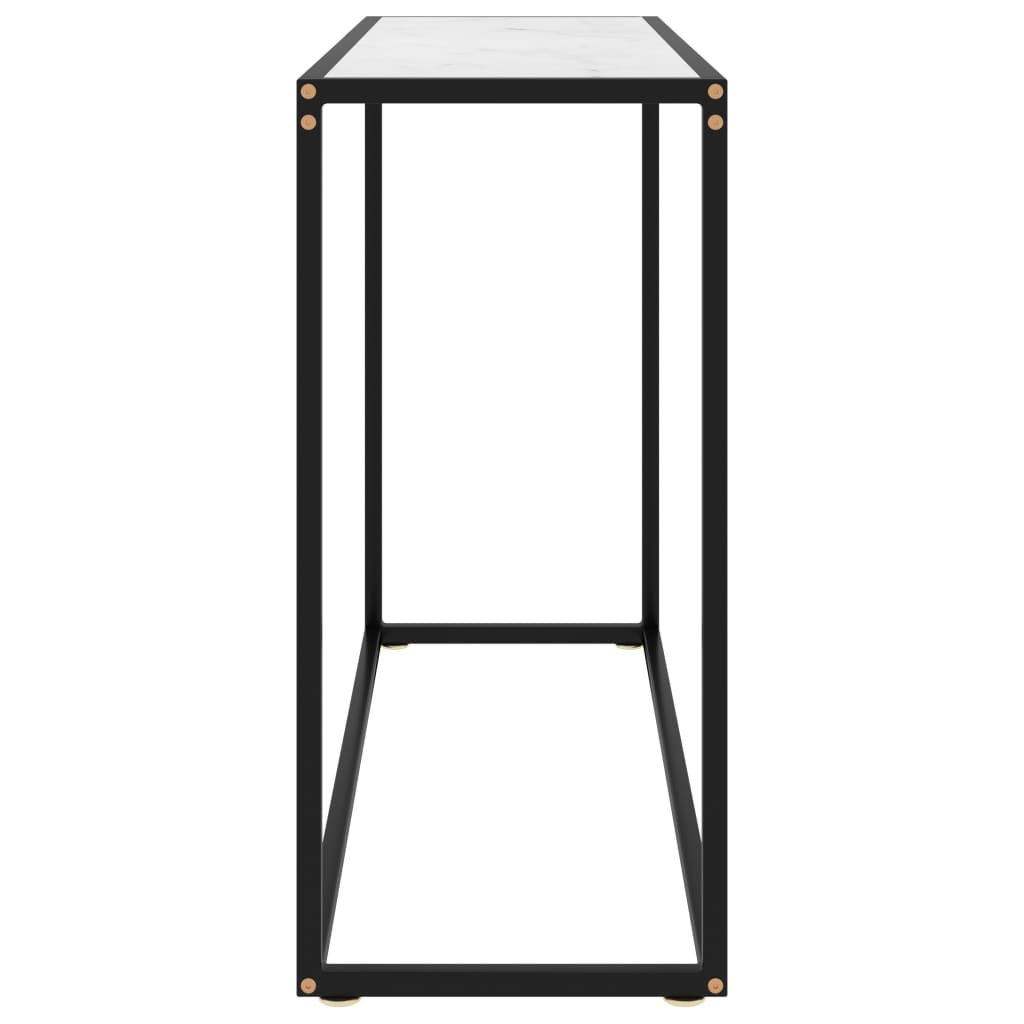 konsolbord 100x35x75 cm hærdet glas hvid