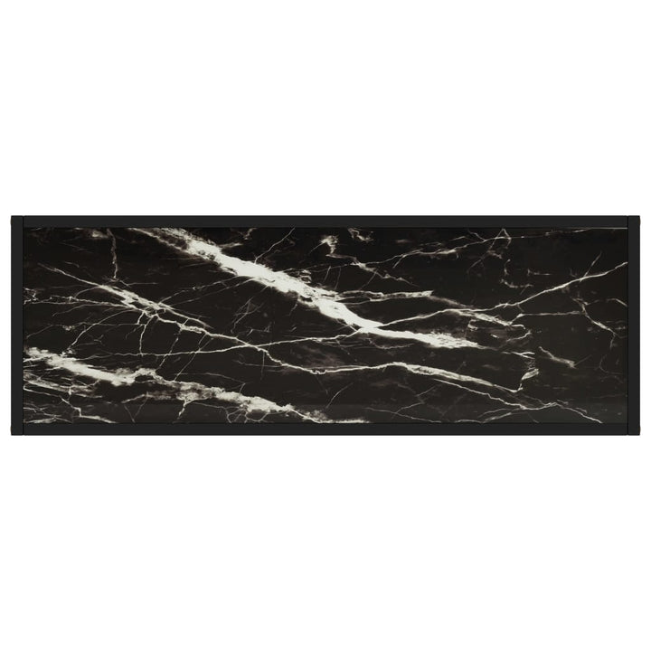 konsolbord 100x35x75 cm hærdet glas sort