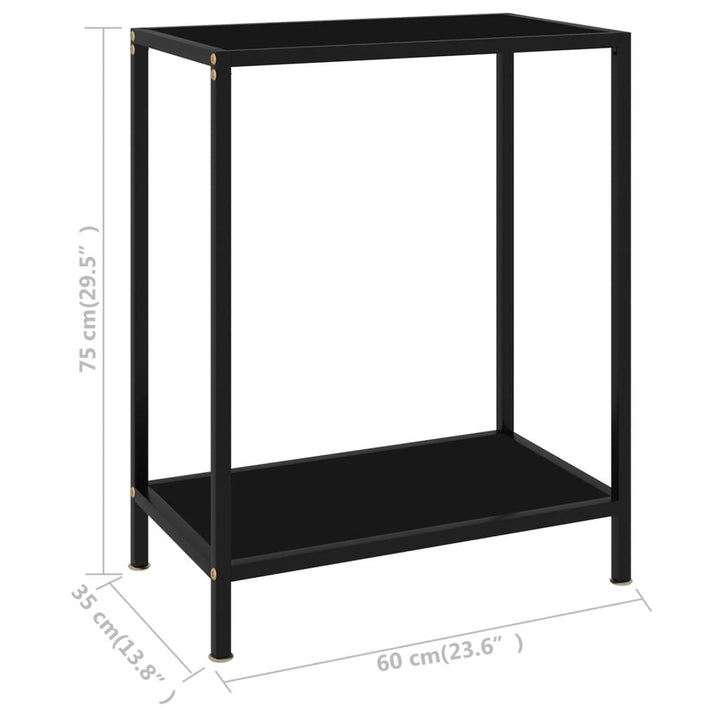 konsolbord 60x35x75 cm hærdet glas sort