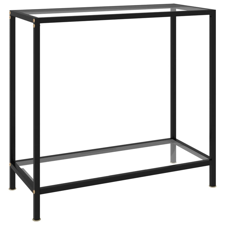 konsolbord 80x35x75 cm hærdet glas transparent